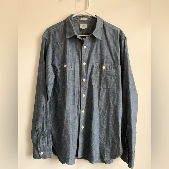 JCrew indigo chambray work shirt - Picture 6 of 7